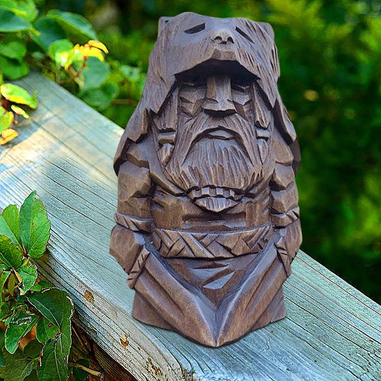 Statuette Viking en bois dieux nordiques Statuette Viking en bois dieux nordiques