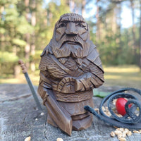 Statuette Viking en bois dieux nordiques Statuette Viking en bois dieux nordiques