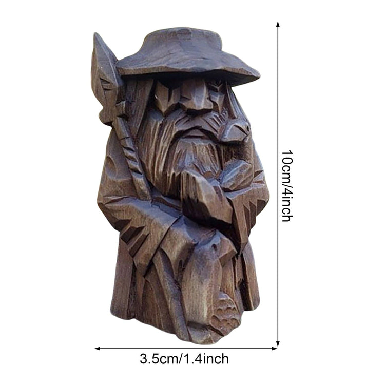 Statuette Viking en bois dieux nordiques Statuette Viking en bois dieux nordiques