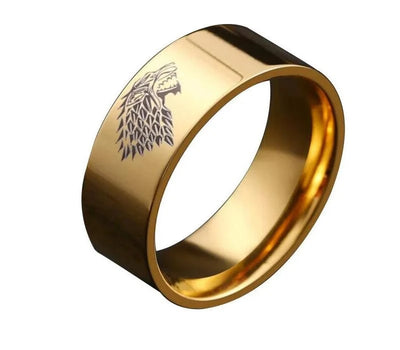 Bague Chevalière Stark - Game Of Thrones - Acier Inoxydable - Taille US 9 (60 FR) - Neuf