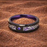 Bague de Jarl \"Pouvoir de l'esprit\" en Tungstène