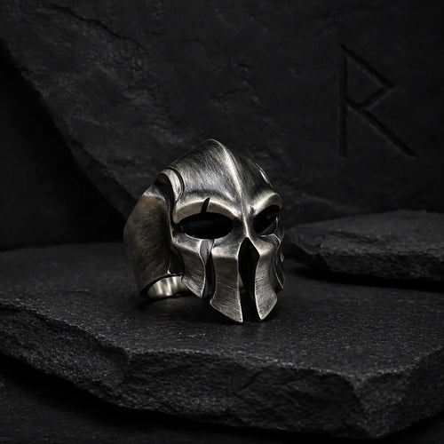 Bague symbolique Bague viking ajustable "Casque Roi Harald" - Odins Hall