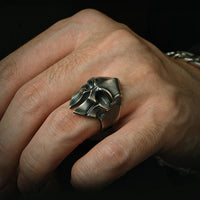 Bague viking ajustable \"Casque Roi Harald\"