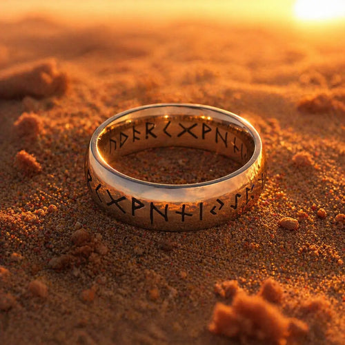 Bague symbolique Bague Viking "Anneau de la Saga Runique" - Odins Hall