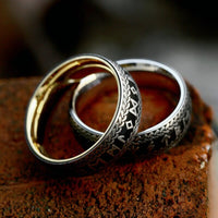 Bague Viking \"Anneau de Midgard Tressé de Runes\"