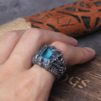 Bague viking \"Anneau des Quatre Feux du Dragon\"