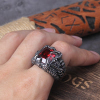 Bague viking \"Anneau des Quatre Feux du Dragon\"