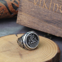 Bague Viking \"Bague de Jormungandr: Le Drakkar Éternel\"