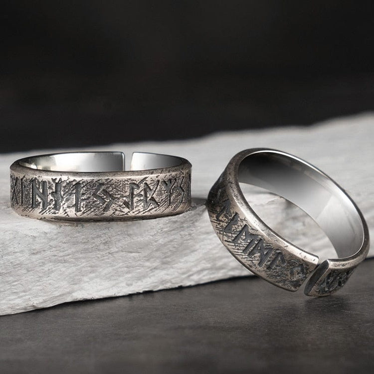 Alliance Rune Bague Viking en Argent Sterling 925 - Alliance des Runes Éternelles ...