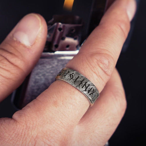 Bague Bague Viking en Argent Sterling 925 - Alliance des Runes Éternelles - Odins Hall