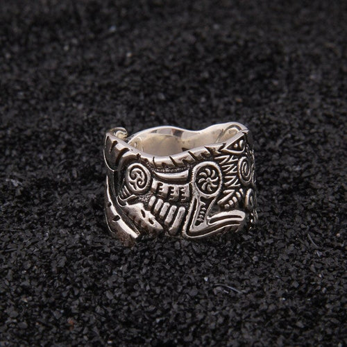 bague Bague Viking en Argent Sterling 925 - Le Duel de Pleine Lune - Odins Hall