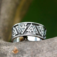 Bague viking Valknut tournoyant