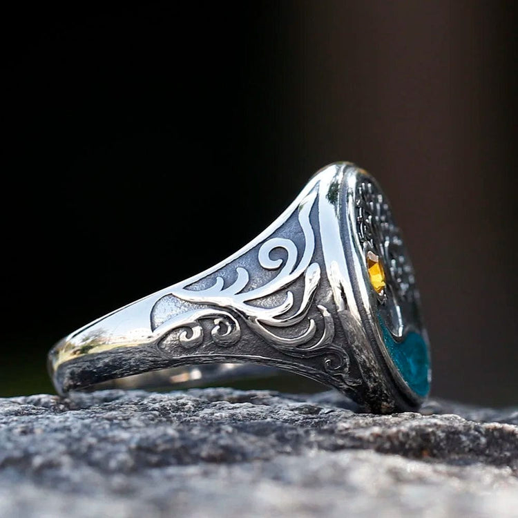 Bague Yggdrasil \"Marche vers la lumière\"