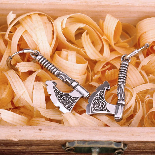 Boucles d'oreilles hache de Ragnar A Pair With Box - Odins Hall