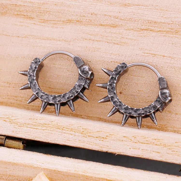 Boucles d'oreilles tête de mort viking
