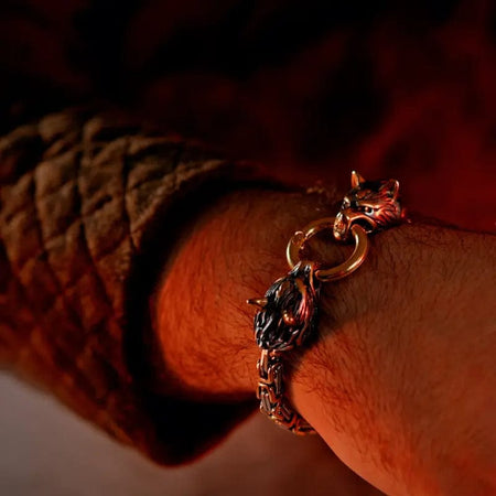 Bracelet Loup Géant Doré - Fenrir