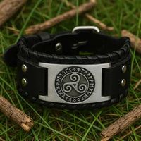 Bracelet Triskele breton en cuir