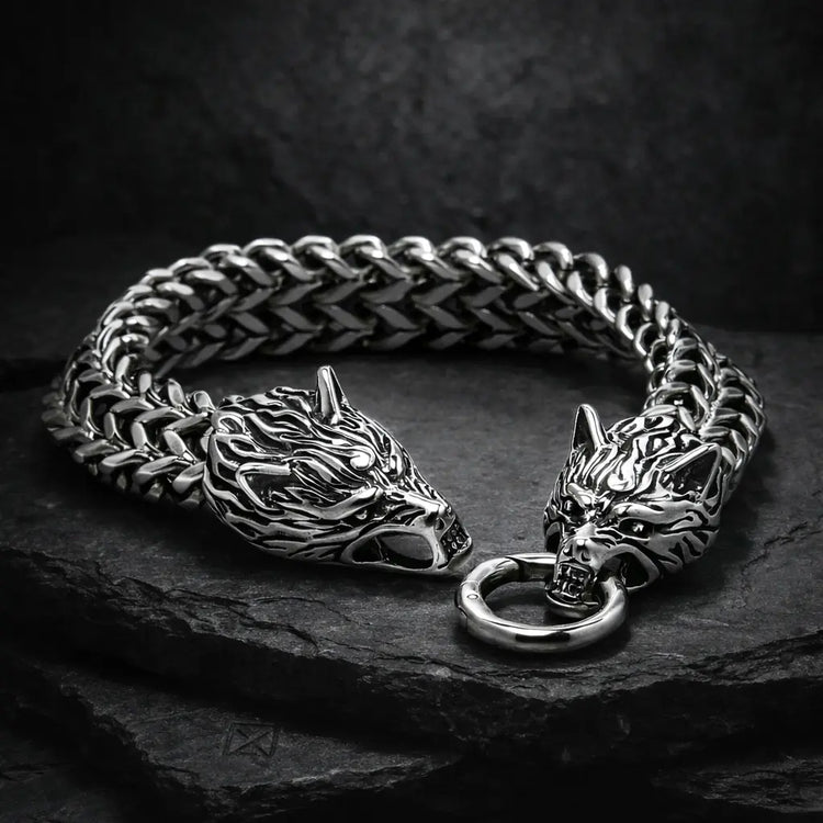 Bracelet Viking Tête de Loup - Fenrir