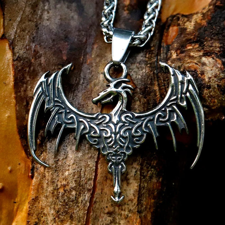 Collier le grand dragon argenté