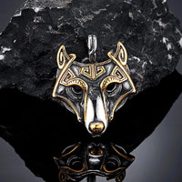 Collier masque de Fenrir doré