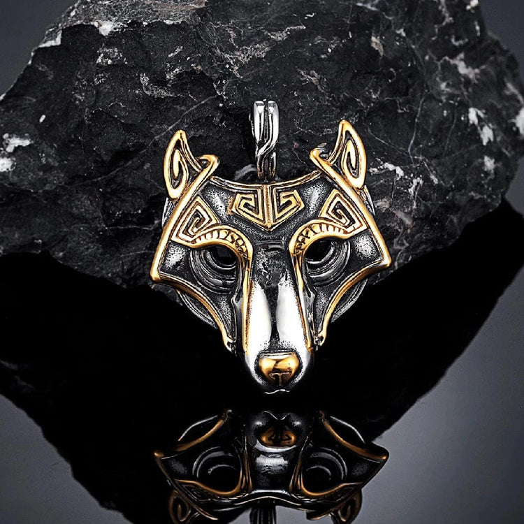 Collier masque de Fenrir doré