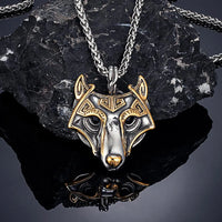 Collier masque de Fenrir doré