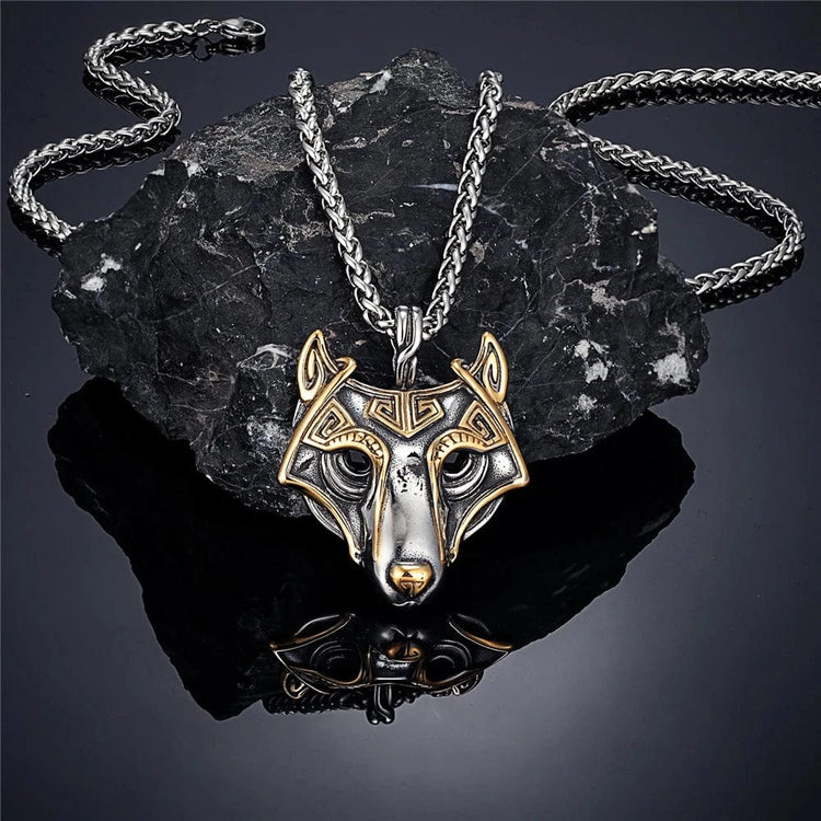 Collier masque de Fenrir doré
