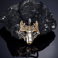Collier masque de Fenrir doré