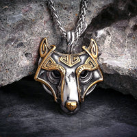 Collier masque de Fenrir doré