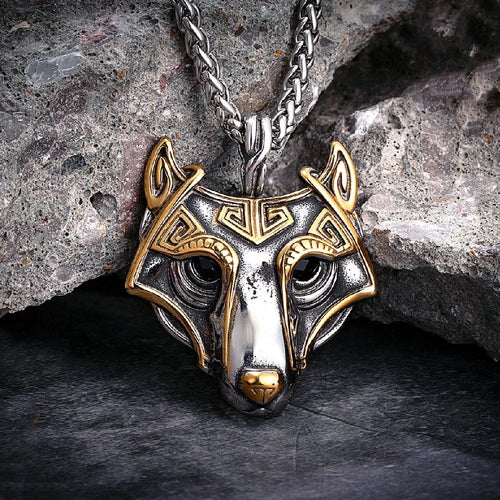 Collier masque de Fenrir doré - Odins Hall