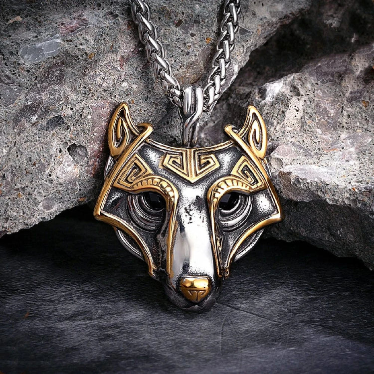 Collier masque de Fenrir doré