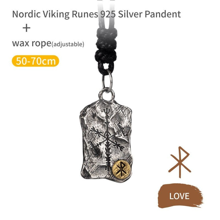 Collier Viking en Argent Sterling 925 - Stèle Runique