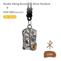 Collier Viking en Argent Sterling 925 - Stèle Runique