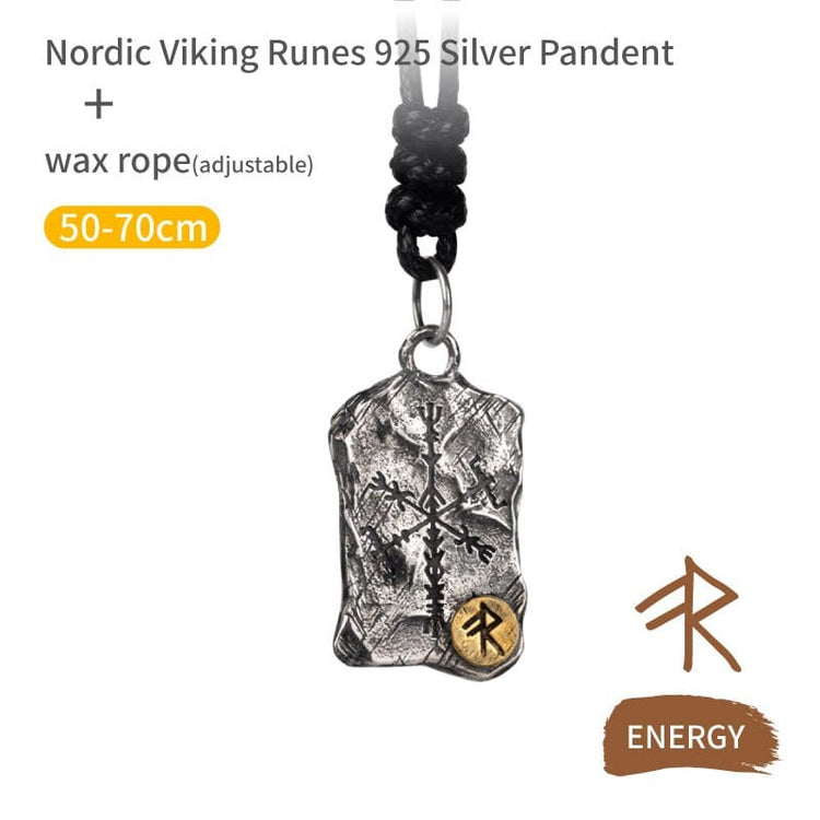 Collier Viking en Argent Sterling 925 - Stèle Runique