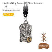 Collier Viking en Argent Sterling 925 - Stèle Runique