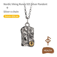 Collier Viking en Argent Sterling 925 - Stèle Runique