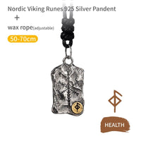 Collier Viking en Argent Sterling 925 - Stèle Runique