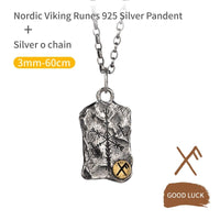 Collier Viking en Argent Sterling 925 - Stèle Runique