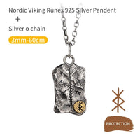 Collier Viking en Argent Sterling 925 - Stèle Runique