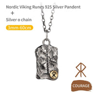 Collier Viking en Argent Sterling 925 - Stèle Runique