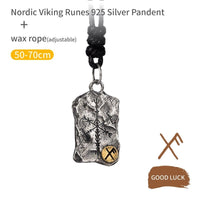 Collier Viking en Argent Sterling 925 - Stèle Runique