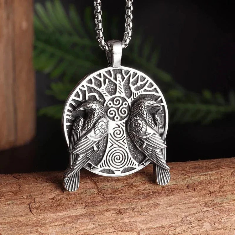 Collier viking Hugin et Munin