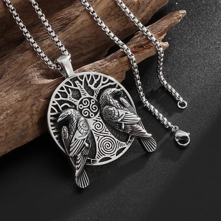 Collier viking Hugin et Munin