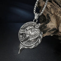 Collier viking le rugissement du grand Fenrir