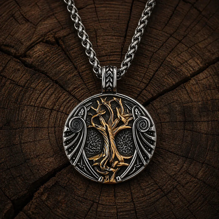 Collier Viking \"Pendentif de l'Arbre des Mondes\"