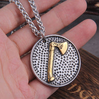 Collier Viking \"Pendentif du Soleil Runic et Valknut\"