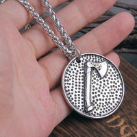 Collier Viking \"Pendentif du Soleil Runic et Valknut\"