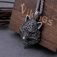 Collier viking tête de Fenrir
