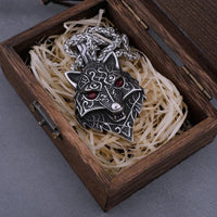 Collier viking tête de Fenrir