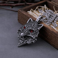 Collier viking tête de Fenrir